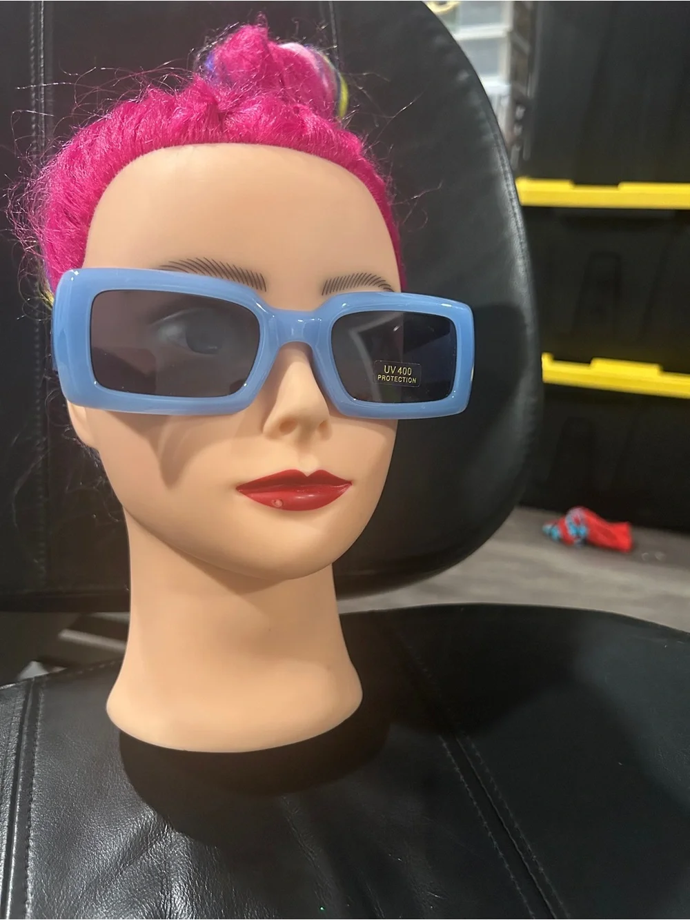 Blue Rectangular UV400 Women's Sunglasses